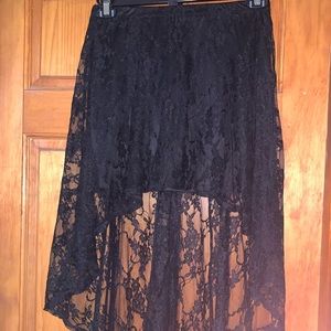 High low black floral skirt brand new